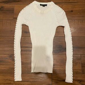 Alexander Wang pierced ring sweater in cream, szXS